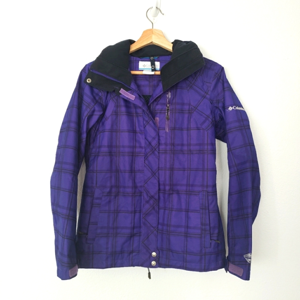 Columbia Jacket Interchange Whirlibird Womens XS PURPLE Plaid Check